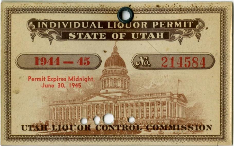 Major Thomas Ferebee’s Utah Liquor Ration Card