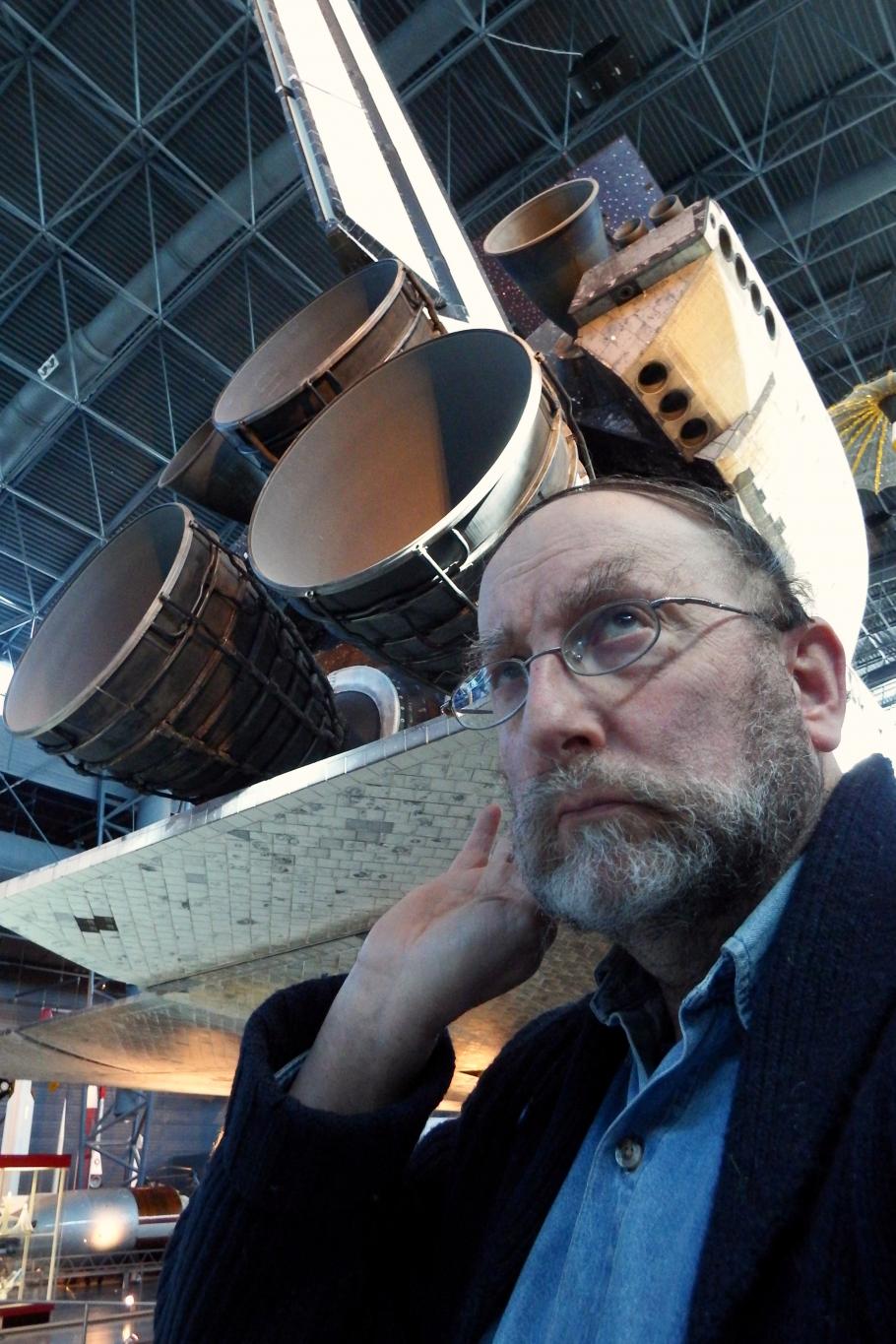 Allan Janus with Space Shuttle Discovery