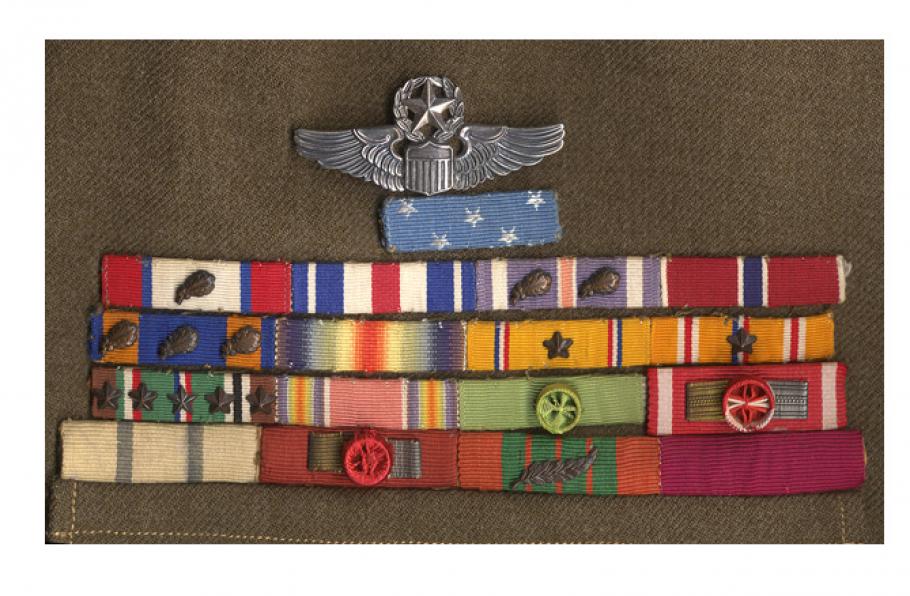 Lt. Gen. Jimmy Doolittle’s Medal of Honor ribbon on his wartime uniform.