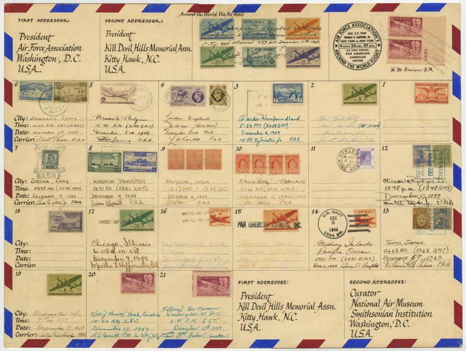 Air Mail Envelope with Stamps from 1949