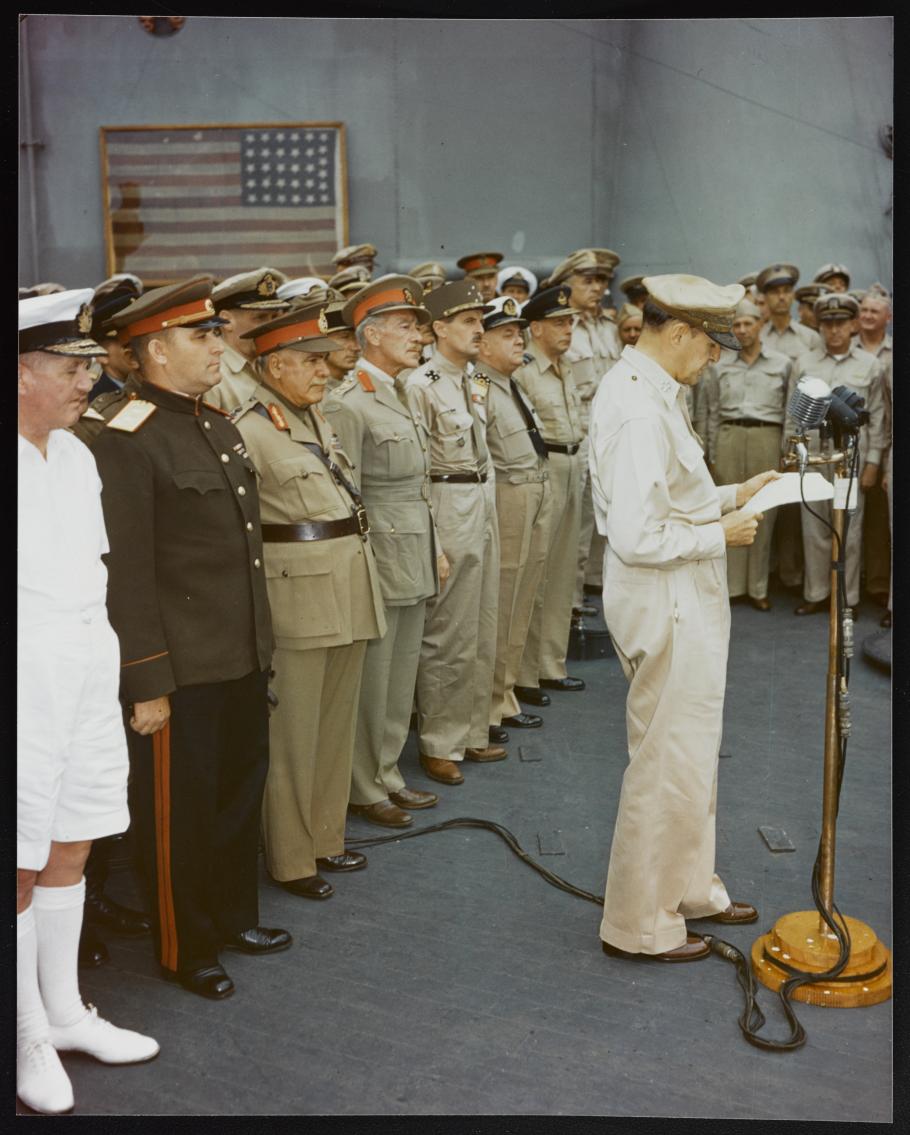 Representatives of the major Allied powers at surrender ceremony