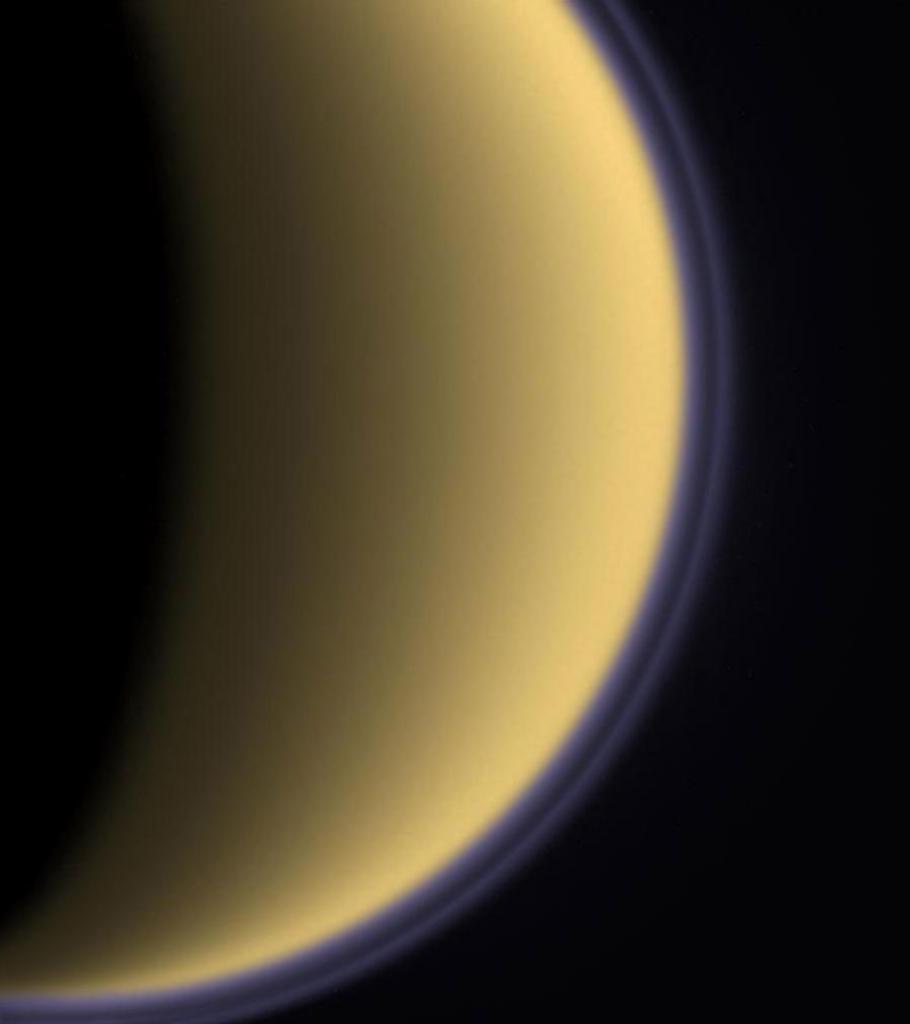 Colorized View of Titan from Cassini