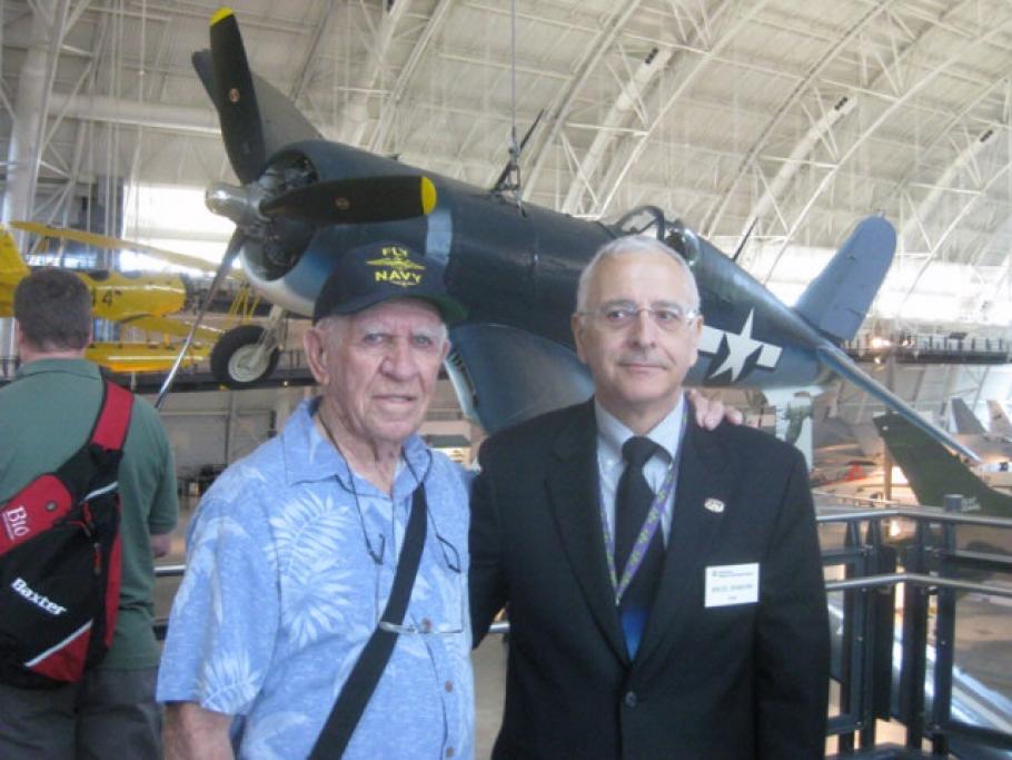 Veteran F4-U Corsair Pilot Jim Henry and Museum Docent Bruce Cranford