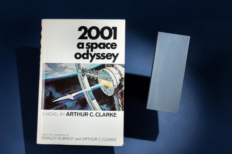 Signed Copy of 2001 A Space Odyssey and 'Monolith' Flown on Space Shuttle in 2001