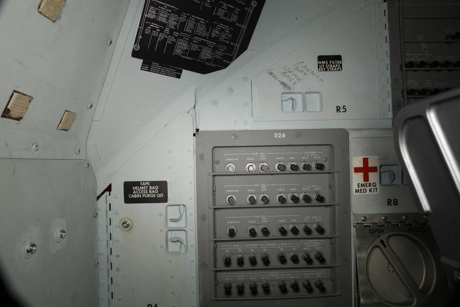 Writing inside the Apollo 11 Command Module