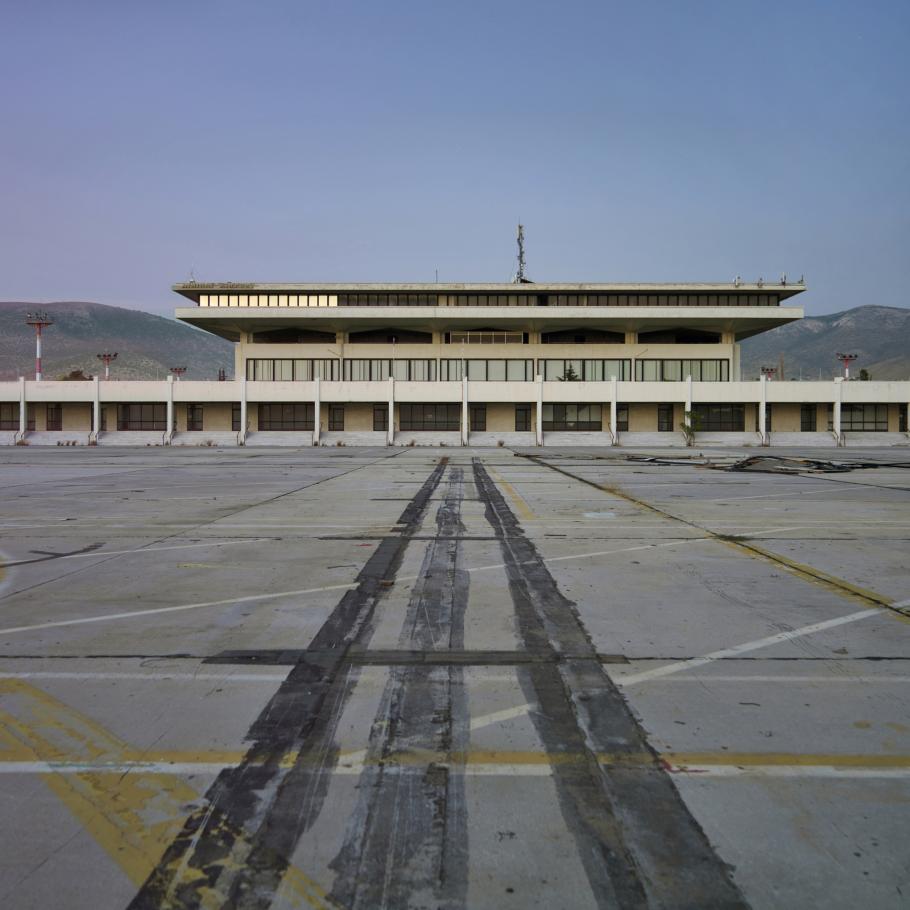 A view of the Ellinikon International Airport in Athens, Greece, which closed in 2001. This photo of the entrance to the now-defunct airport was taken in 2007.