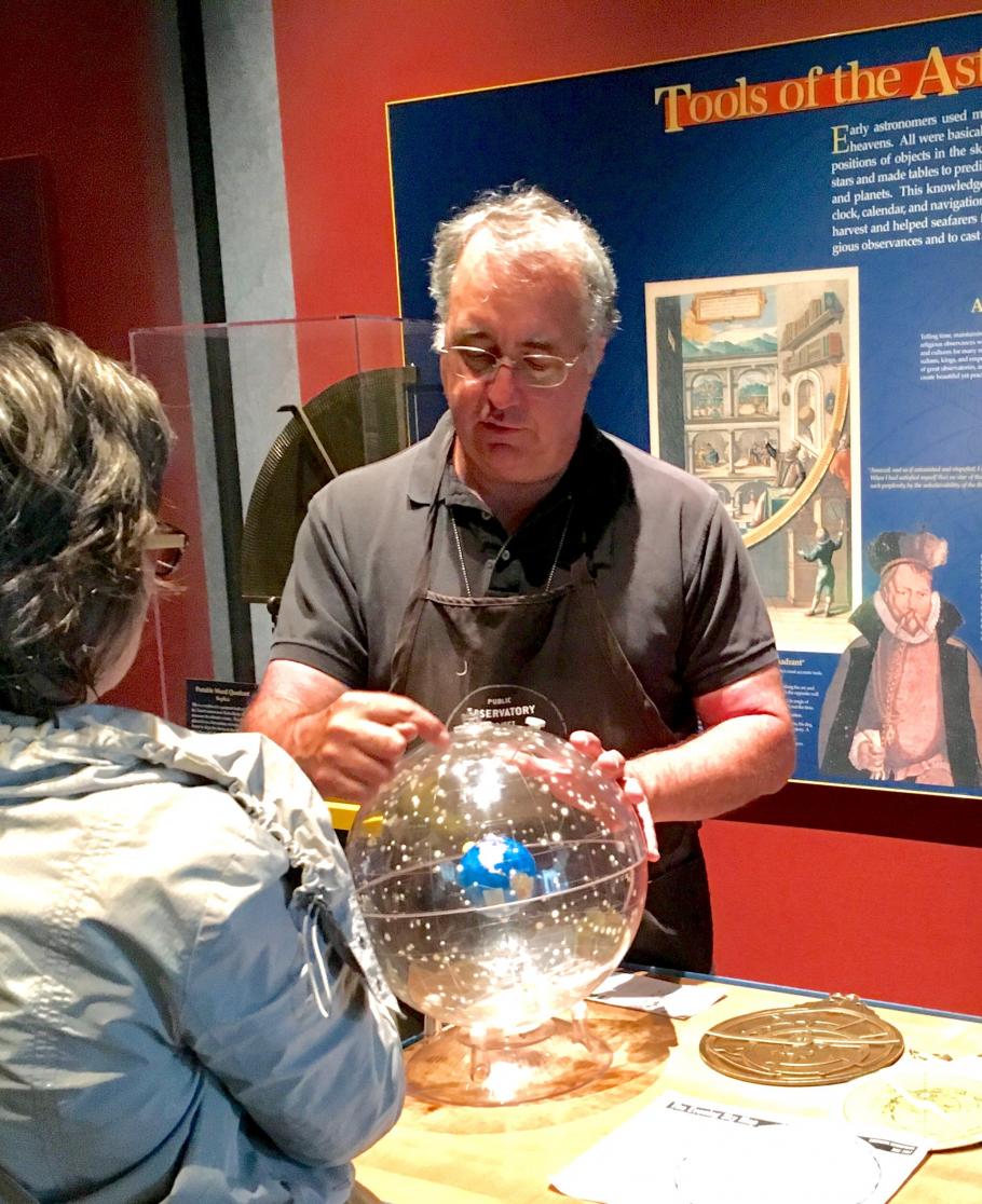 Kevin Beamer volunteering at one of the Museum’s Discovery Stations. 