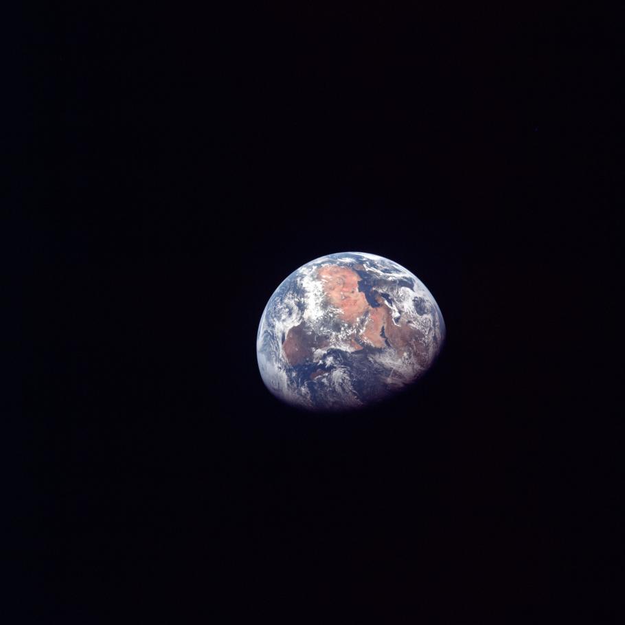 Earth isolated against a black background. 