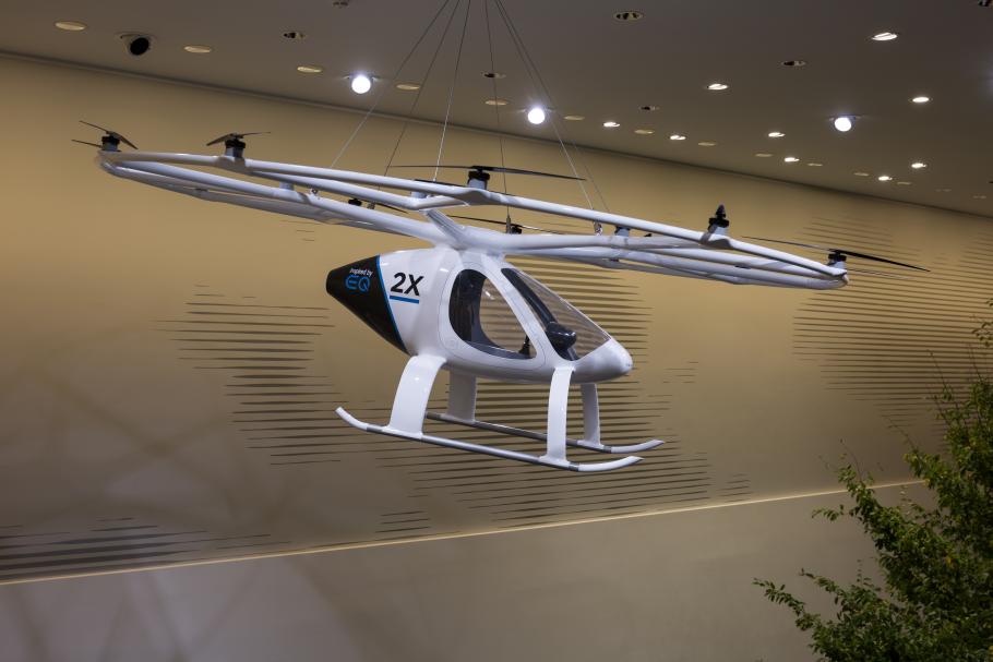 A model of the Volocopter 2X. 