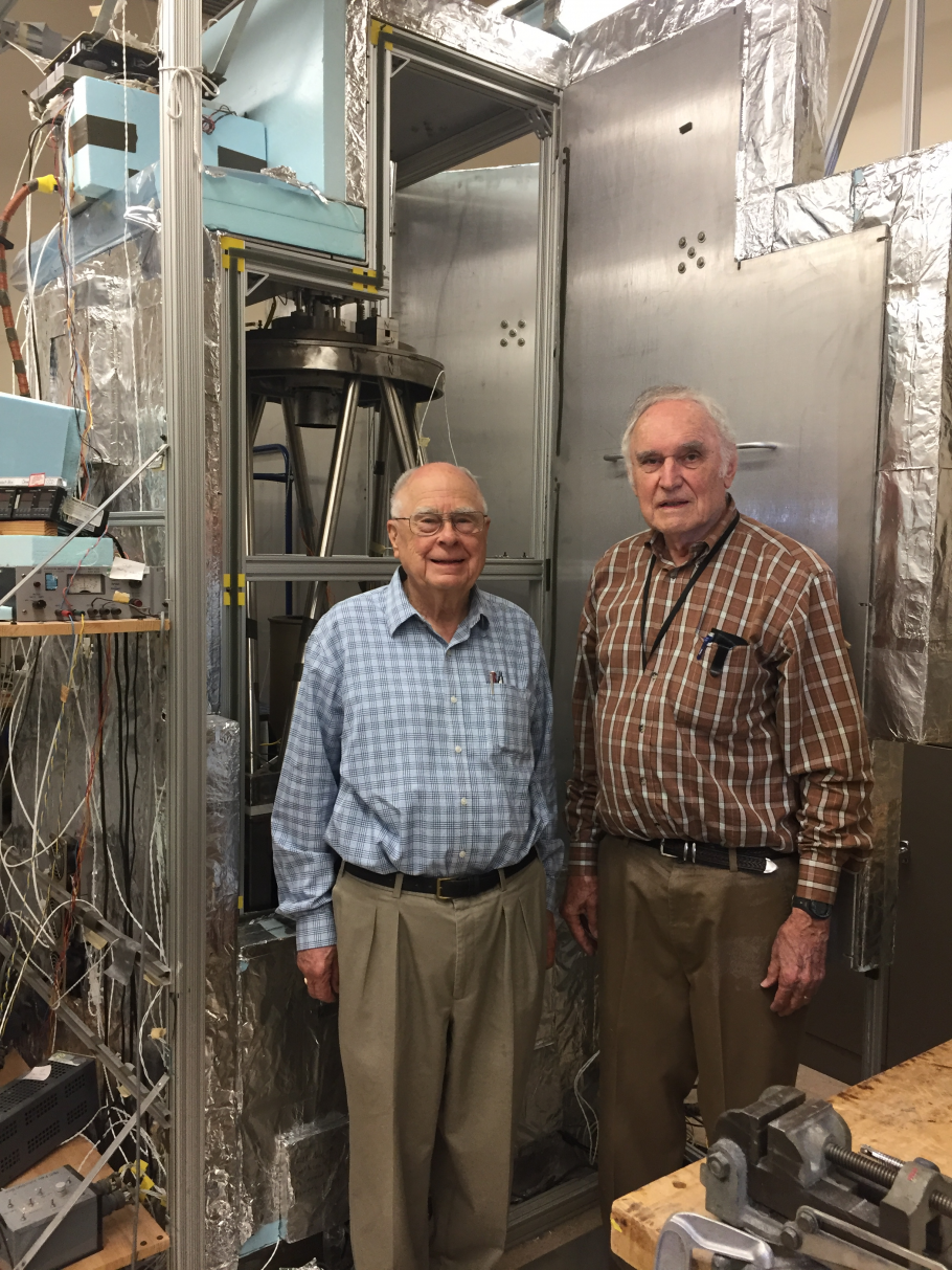 Scientists Bill Borucki and Fred Witteborn pictured at the NASA Ames Research Center in California, 2017.&nbsp;