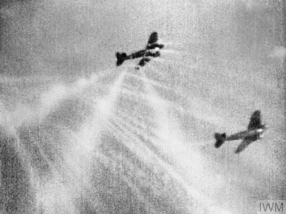 Two aircraft fighting