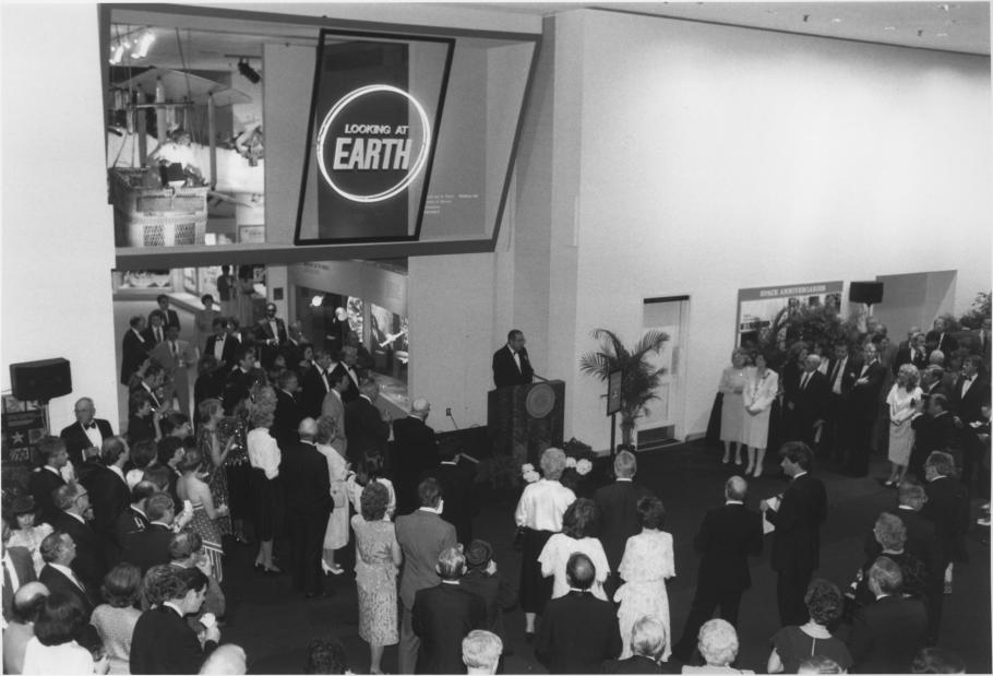 The opening reception for the&nbsp;"Looking at Earth" gallery