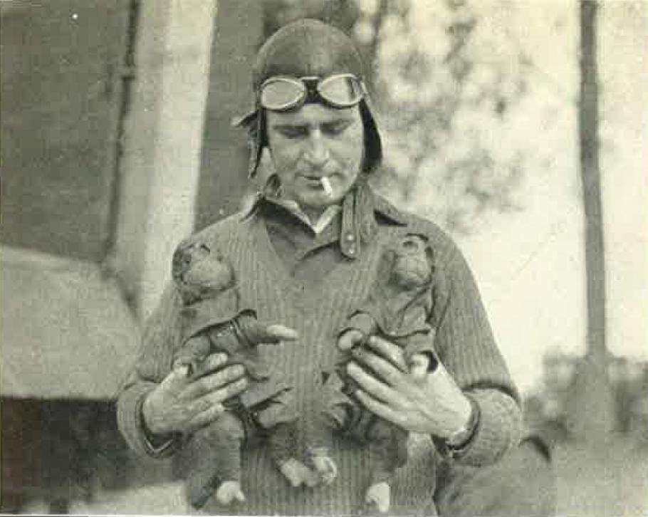 Leigh Wade with two monkeys.