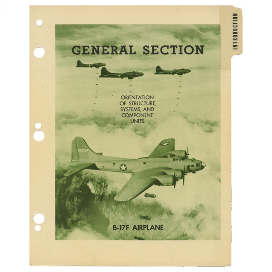 A manual cover for a B-17F