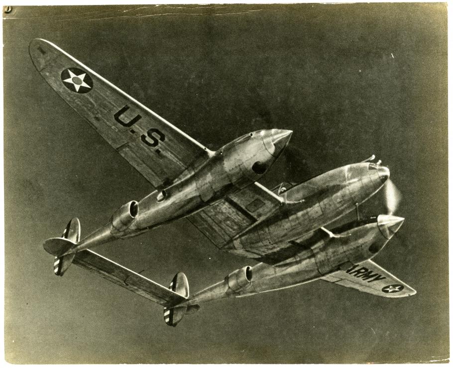 XP-38 In Flight