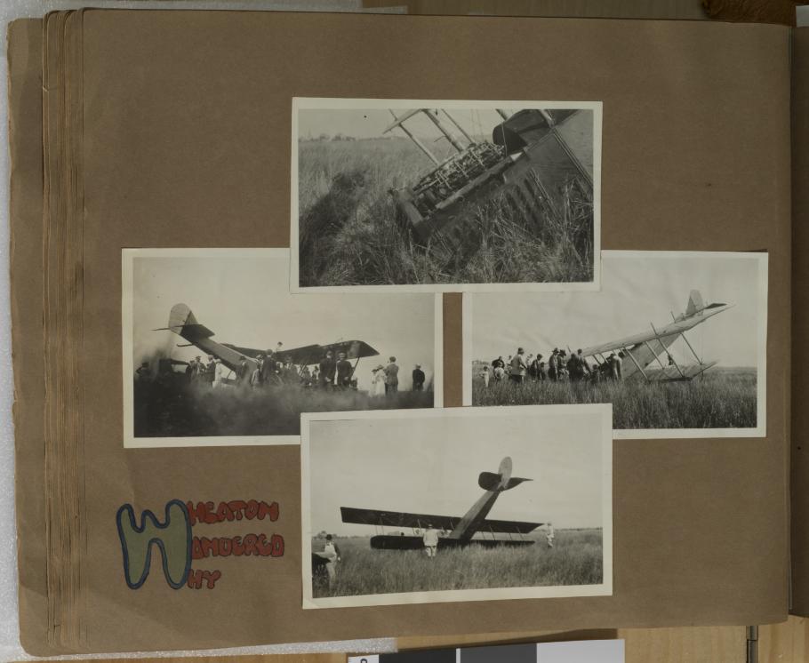 Scrapbook of airplane crash photos