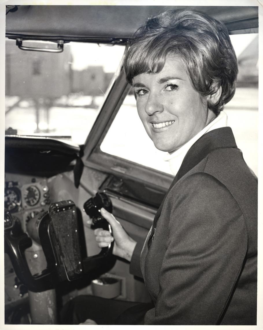 Woman in cockpit