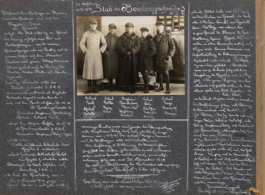 Scrapbook Page with Photo of German Soldiers and German Writing