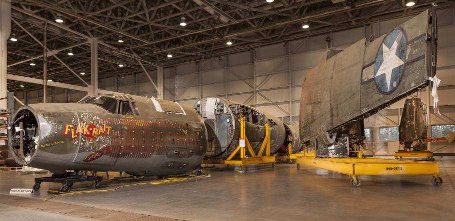 Flak-Bait in restoration hangar