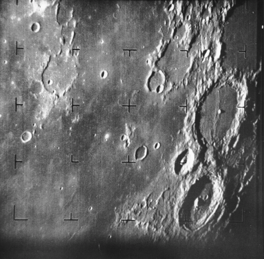 Ranger 7 took this image, the first picture of the Moon by a U.S. spacecraft, on July 31, 1964.