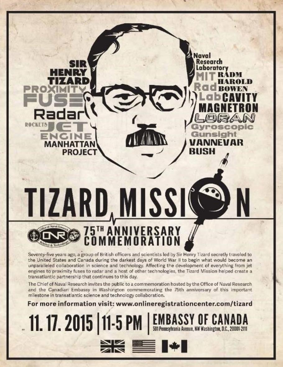 Poster advertising Tizard Mission commemoration
