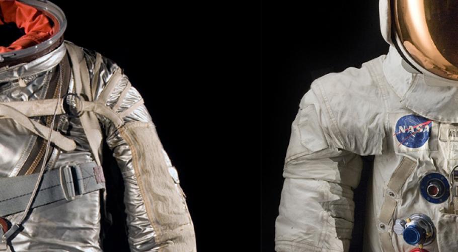 Two spacesuits side by side