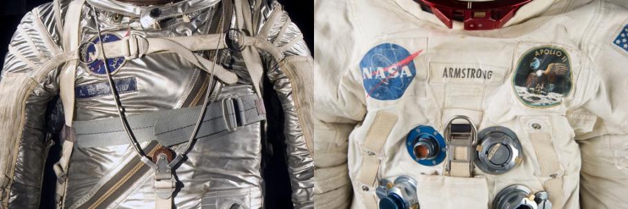 Details of both the Armstrong and Shephard suit.