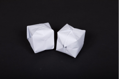 two balloons made of paper