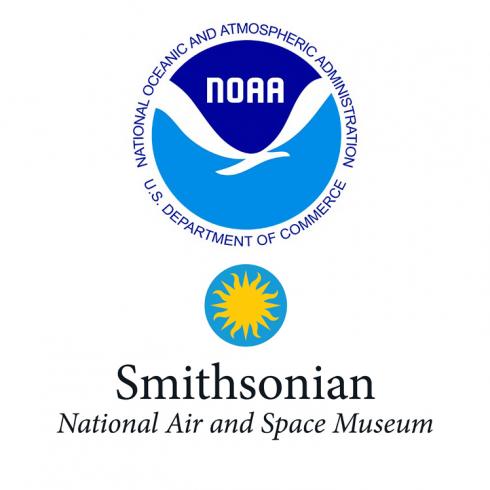 The logos for NOAA and the Smithsonian's National Air and Space Museum
