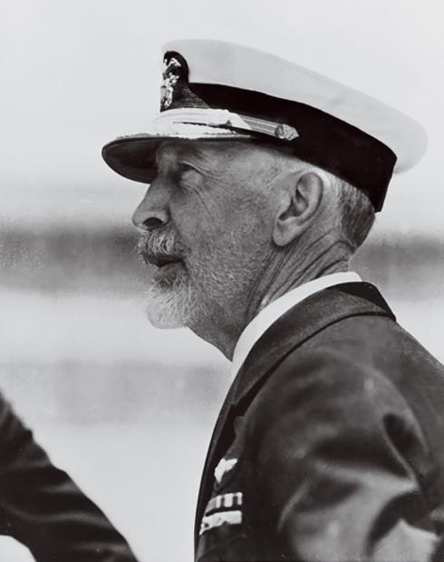 Profile portrait of Joseph Reeves in Naval officer's uniform