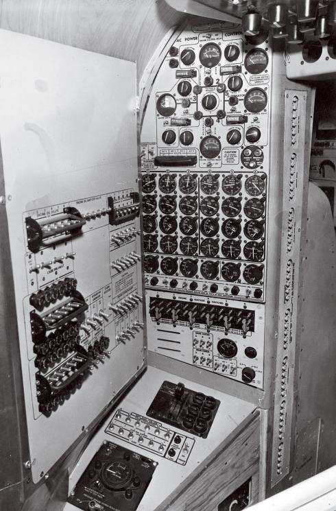 An instrument a panel Interior of a jet aircraft.