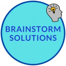 A circle with the words "Brainstorm Solutions" inside.