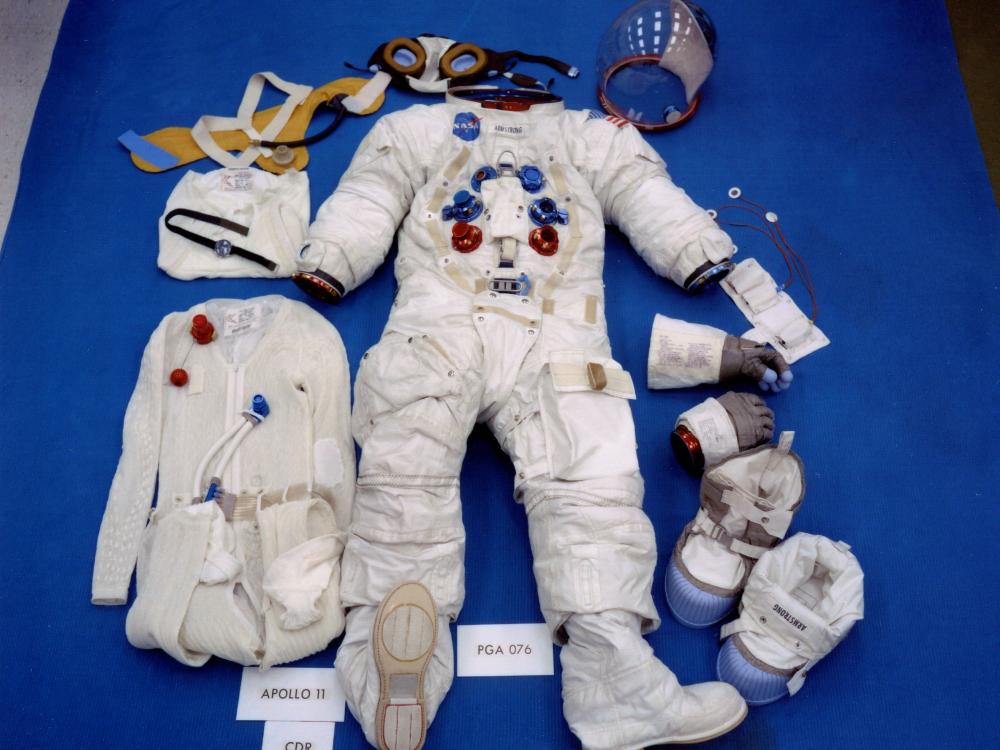 How do you put on an Apollo spacesuit?