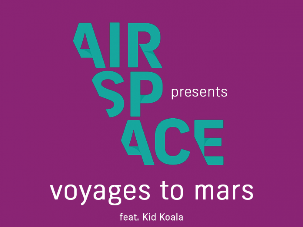 Cyan AirSpace logo above "Voyage to Mars" in white, lowercase text