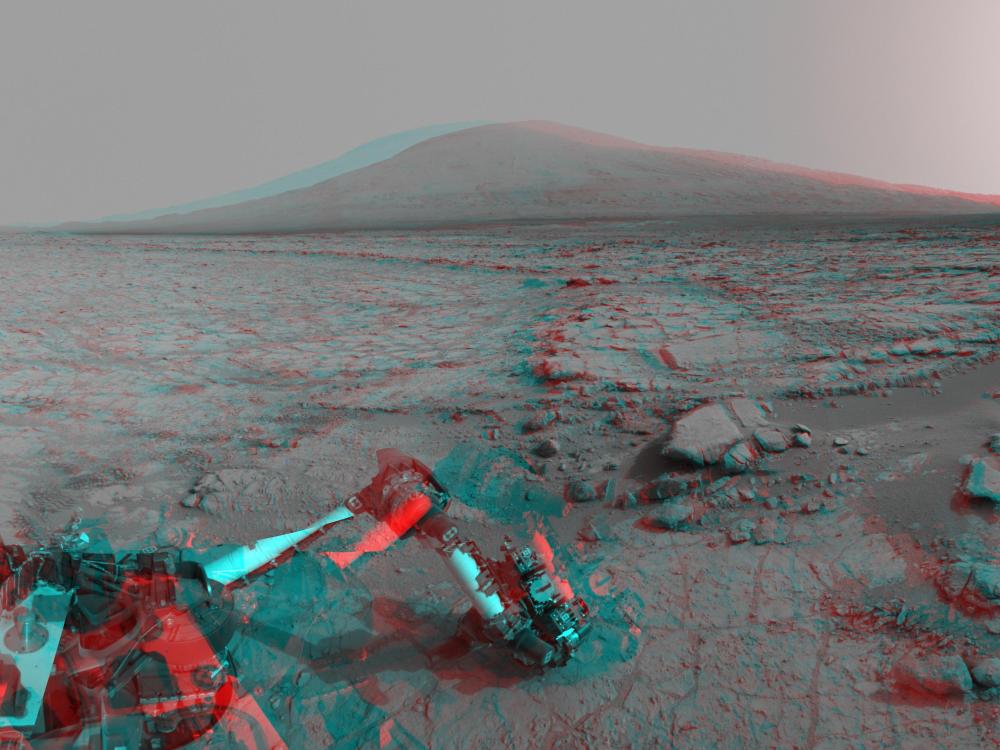 Anaglyph of Mars’ Mount Sharp