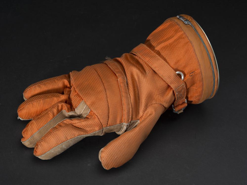 An orange glove.