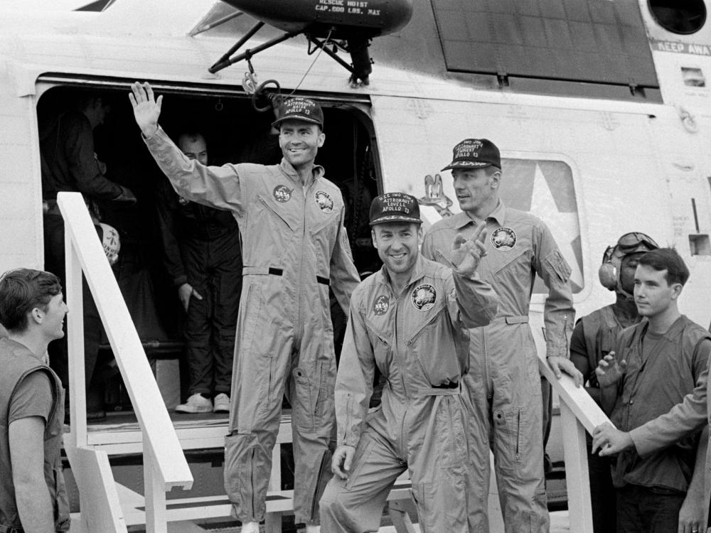 Apollo 13 Astronauts on the U.S.S. Iwo Jima