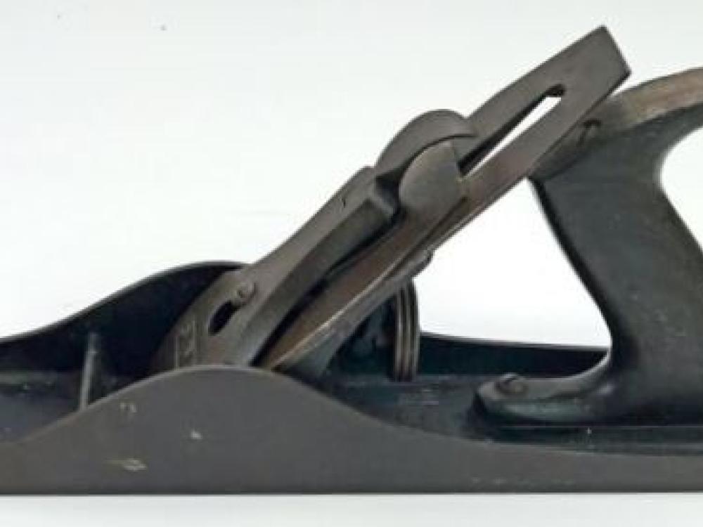 A close-up of of a Stanley No. 5 hand plane tool from circa 1900.