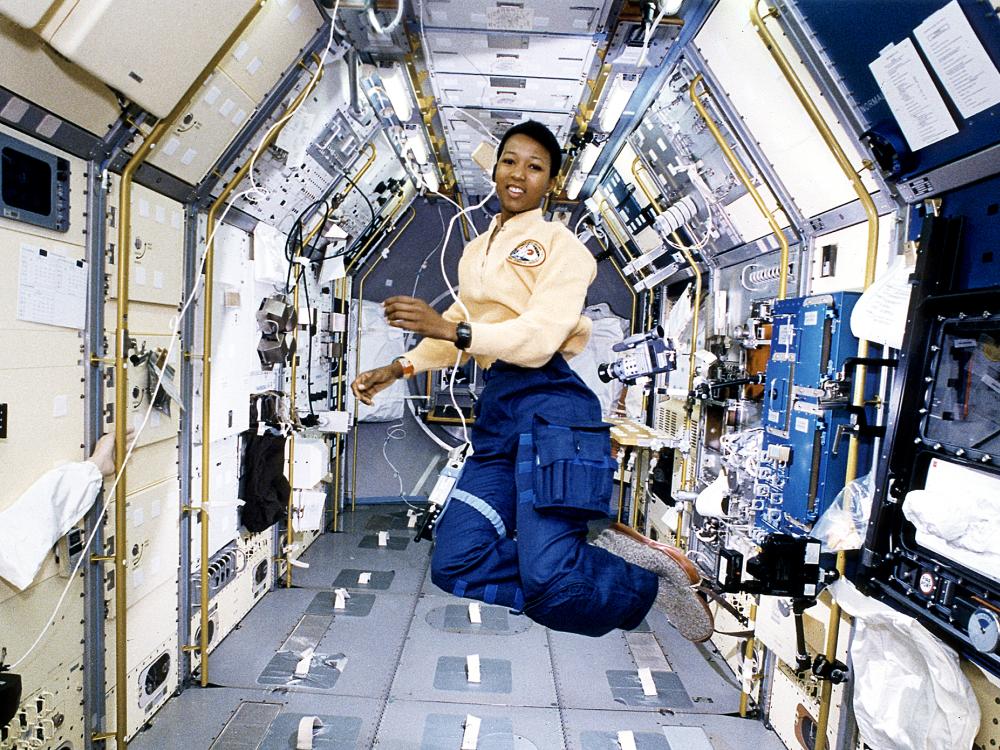 Dr. Mae Jemison aboard the space shuttle Endeavour