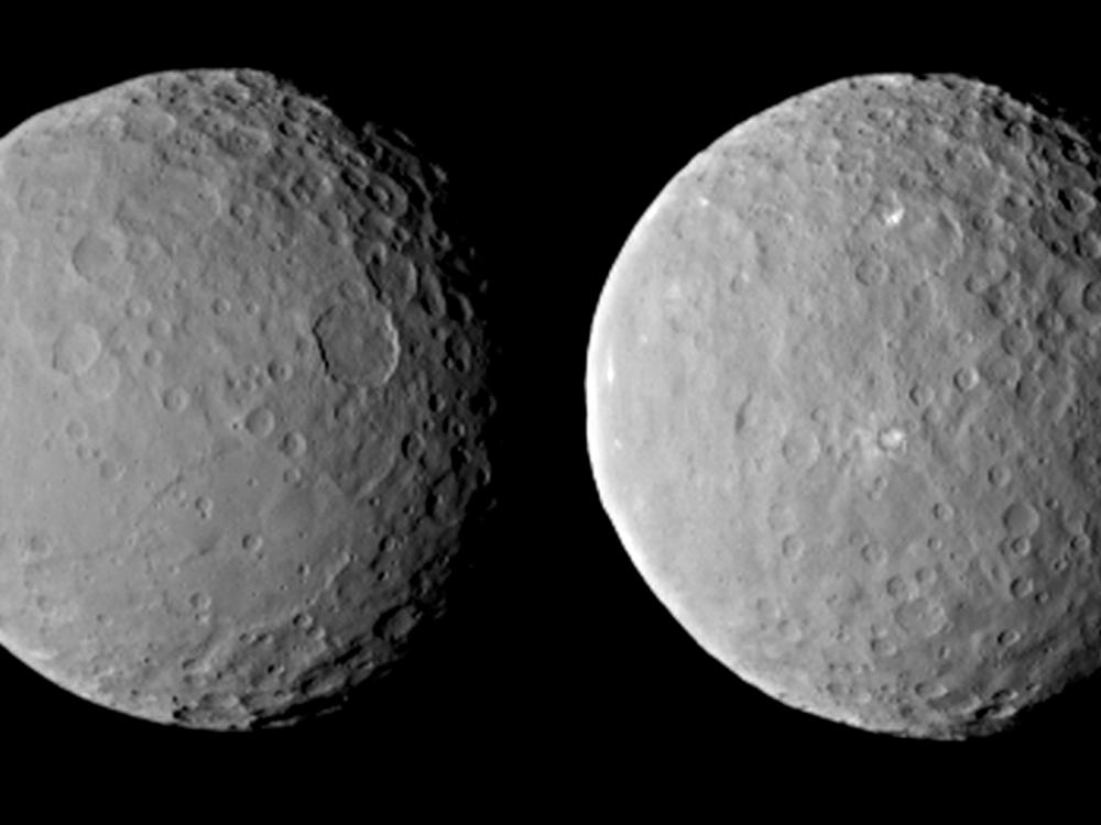 Two views of Ceres next to each other.