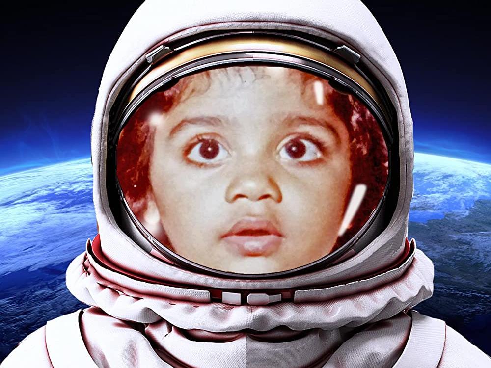 Film poster featuring a young child wearing an astronaut helmet