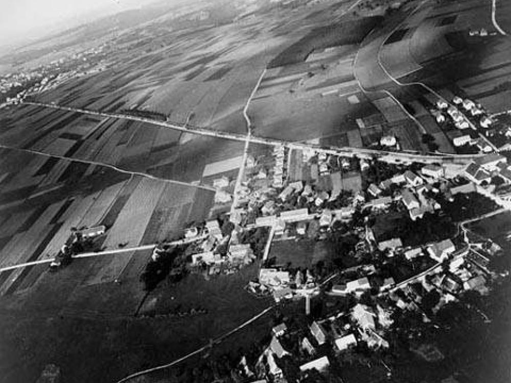 A photo of the landscape of a part of Germany as seen from above.