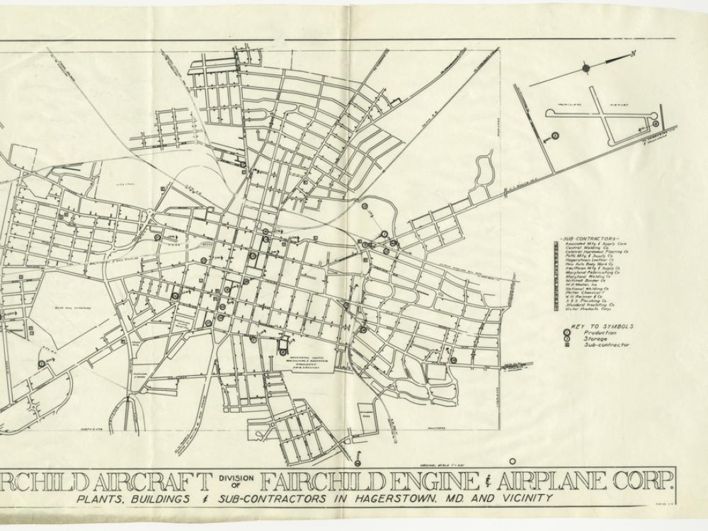 Line map of Hagerstown, Maryland