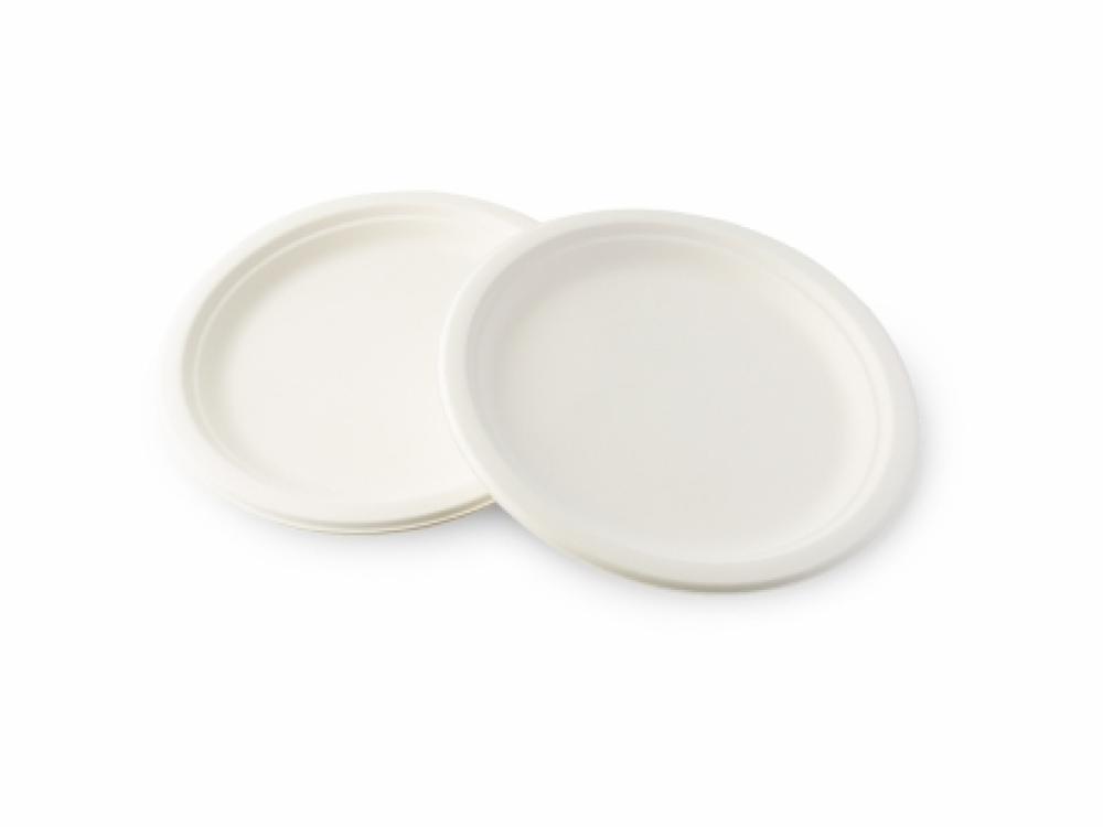 An illustration of two paper plates. 