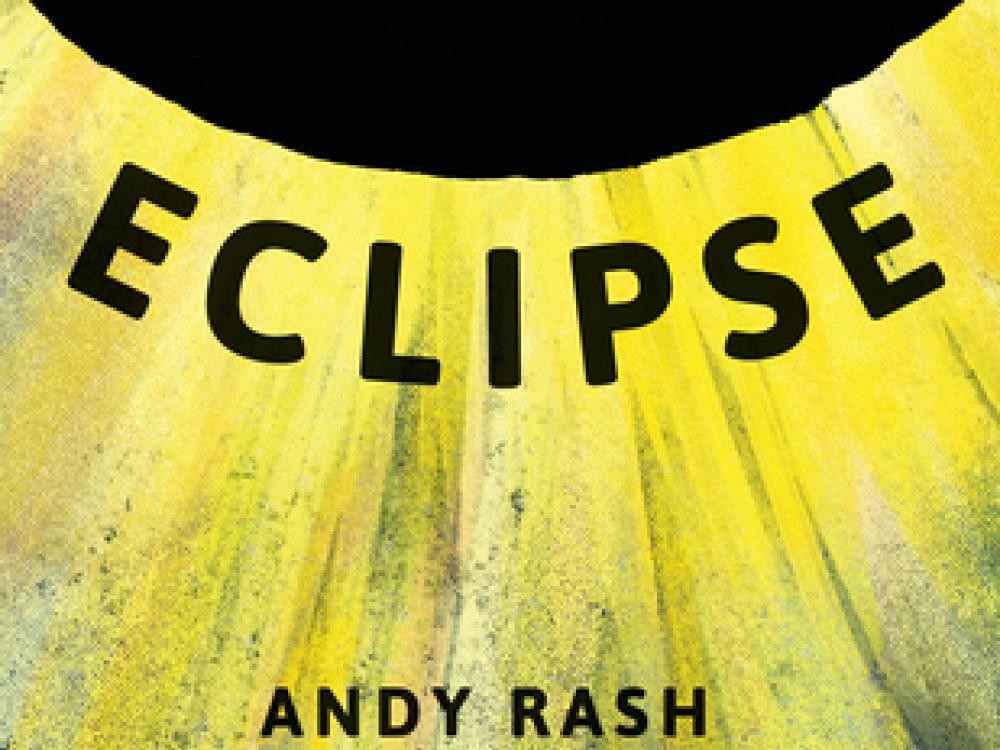 Two people in eclipse glasses stare at an eclipse on this a bookcover