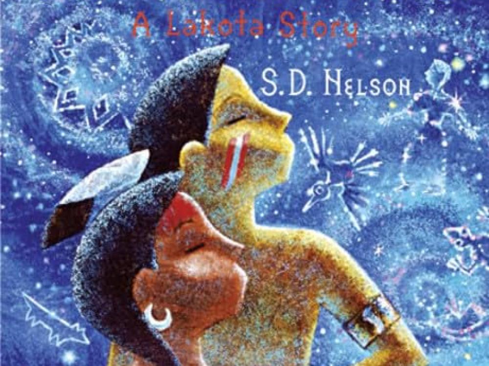 Book cover of "The Star People: A Lakota Story" by S.D. Nelson, depicting two figures under a starry sky. 