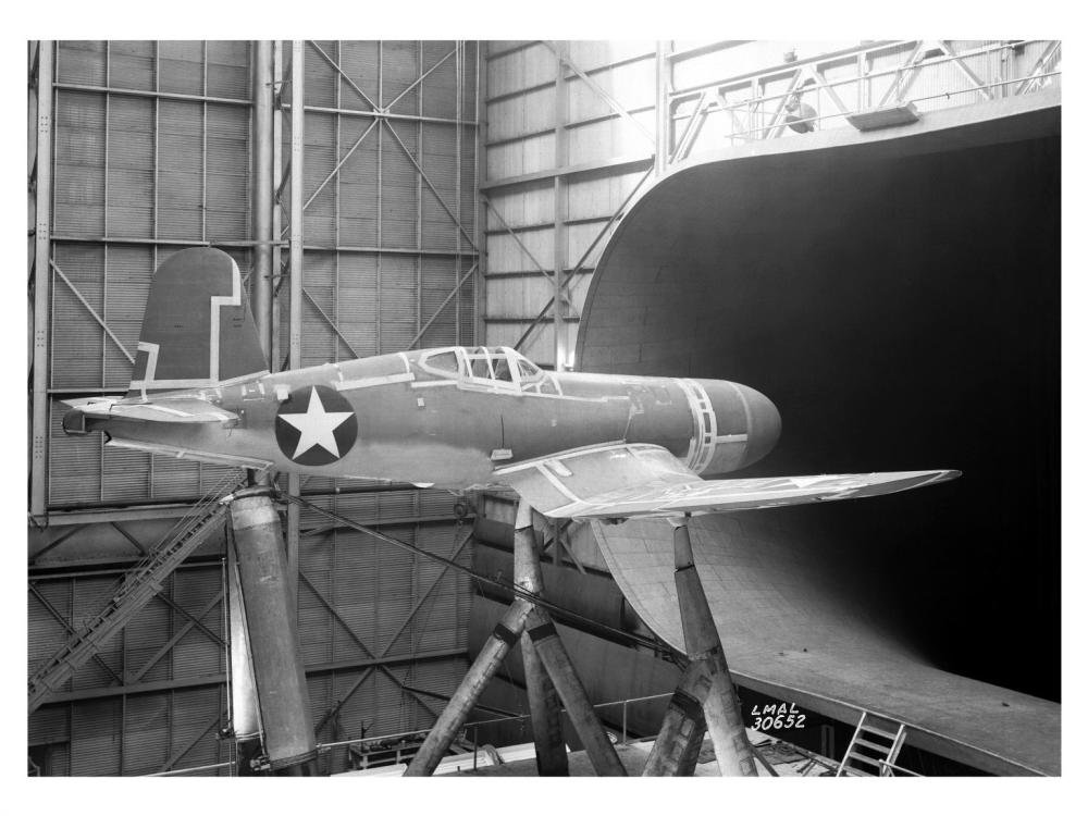 Vought F4U-1A Corsair Undergoing Testing in the Full Scale Wind Tunnel