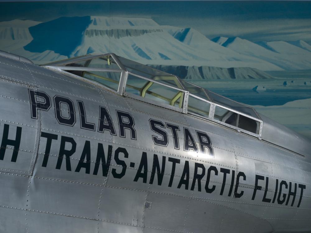 Exterior view of cockpit from Northrop Gamma Polar Star aircraft