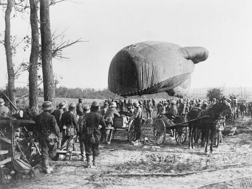 A German Observation Balloon Ready to Ascend