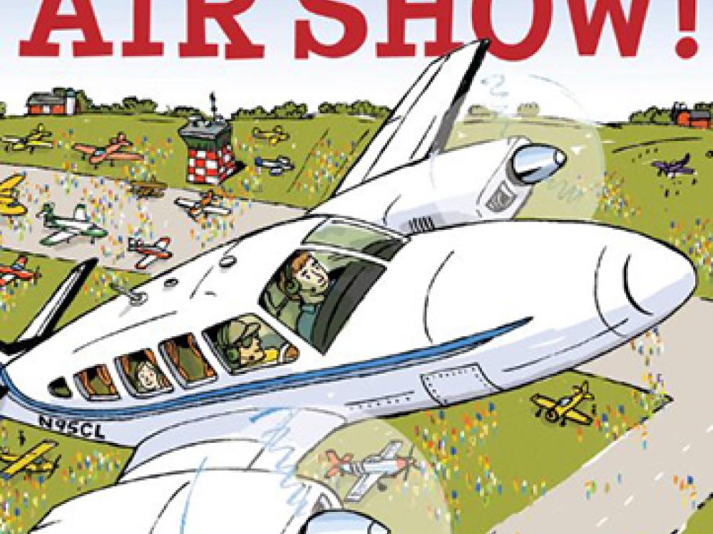 Cover of the book "Air Show," by Treat Williams. Illustration by Robert Neubecker.